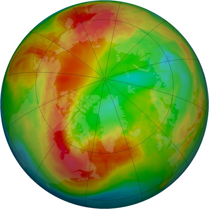 Arctic ozone map for 13 February 2003